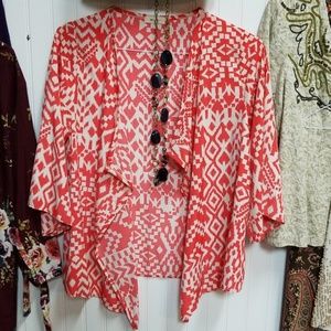 Everly Medium Aztec Print Woven Cardigan